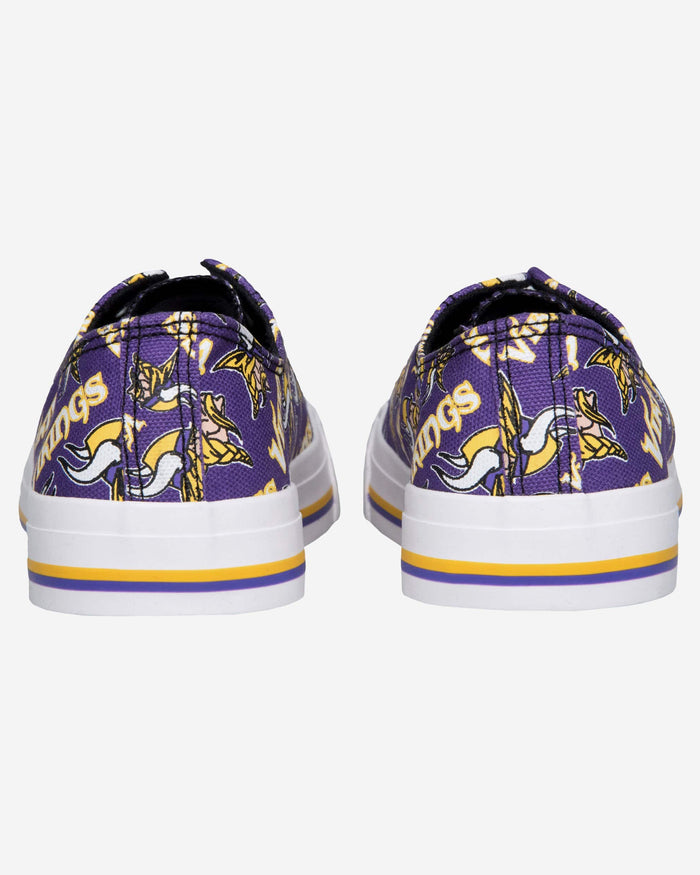 Minnesota Vikings Womens Low Top Repeat Print Canvas Shoe FOCO - FOCO.com