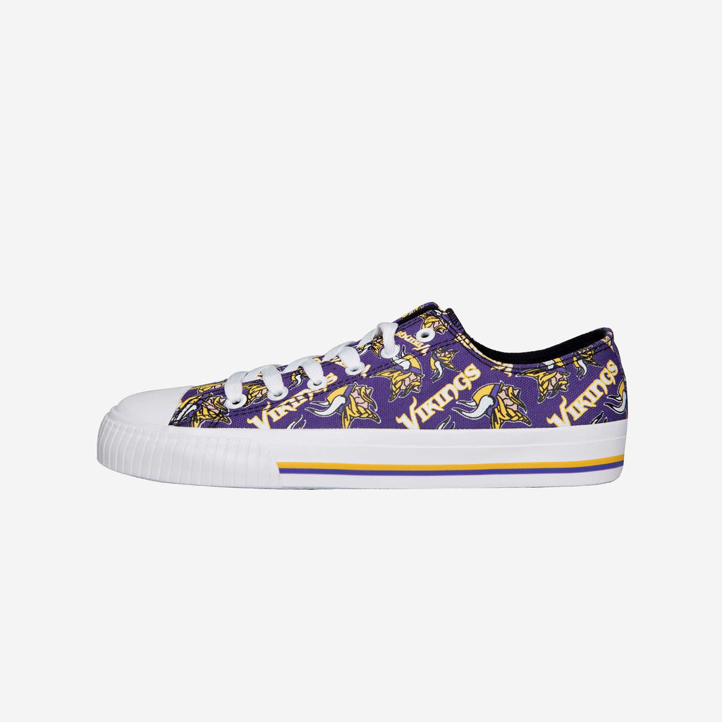 Minnesota Vikings Womens Low Top Repeat Print Canvas Shoe FOCO - FOCO.com