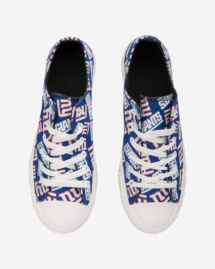 New York Giants Womens Low Top Repeat Print Canvas Shoe FOCO - FOCO.com