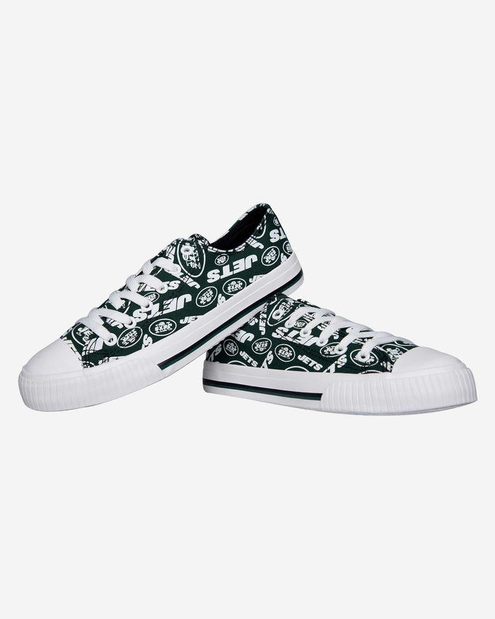 New York Jets Womens 1998-2018 Low Top Repeat Print Canvas Shoe FOCO - FOCO.com