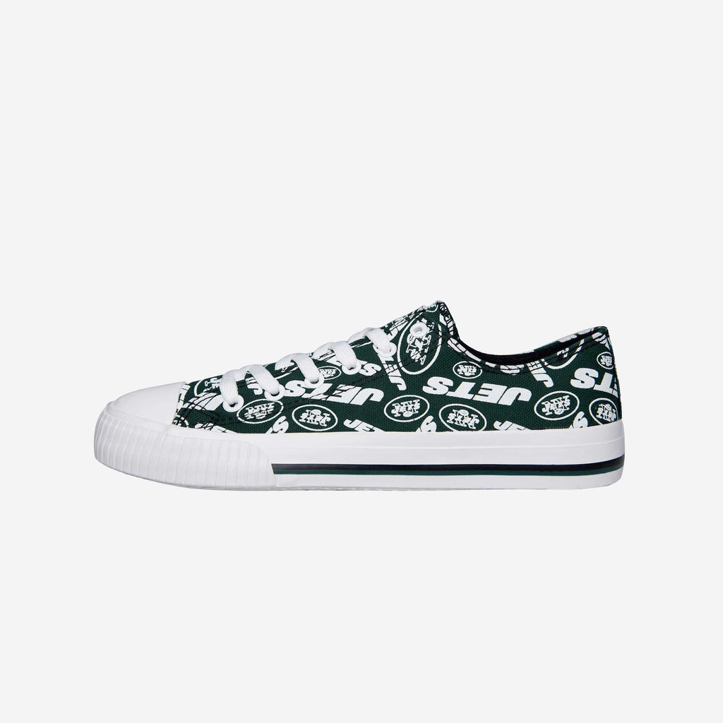 New York Jets Womens 1998-2018 Low Top Repeat Print Canvas Shoe FOCO - FOCO.com