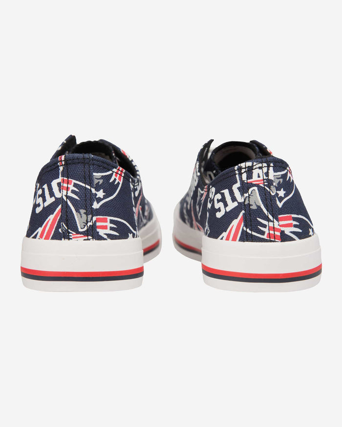 New England Patriots Womens Low Top Repeat Print Canvas Shoe FOCO - FOCO.com