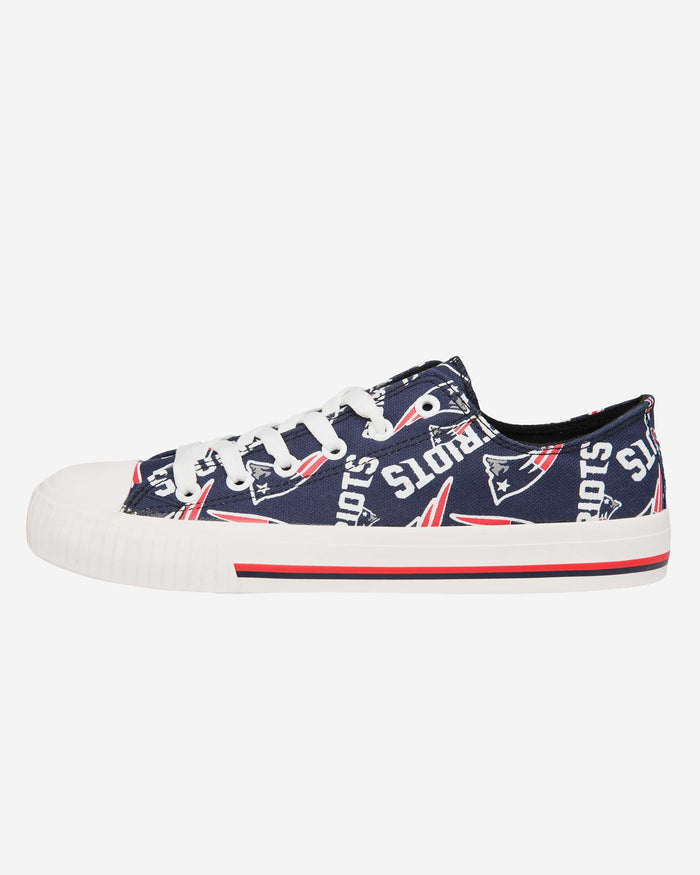 New England Patriots Womens Low Top Repeat Print Canvas Shoe FOCO - FOCO.com