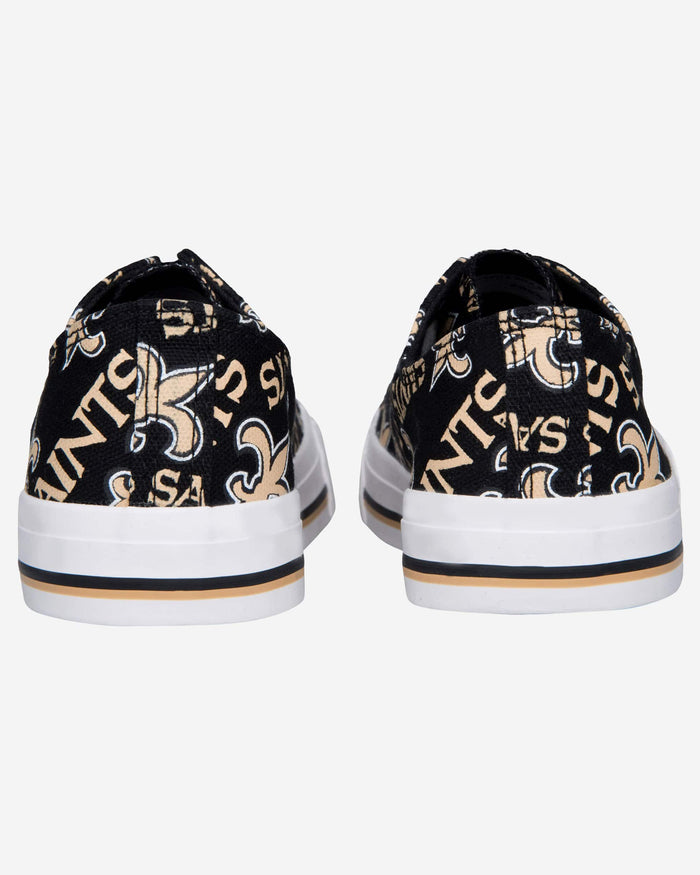 New Orleans Saints Womens Low Top Repeat Print Canvas Shoe FOCO - FOCO.com