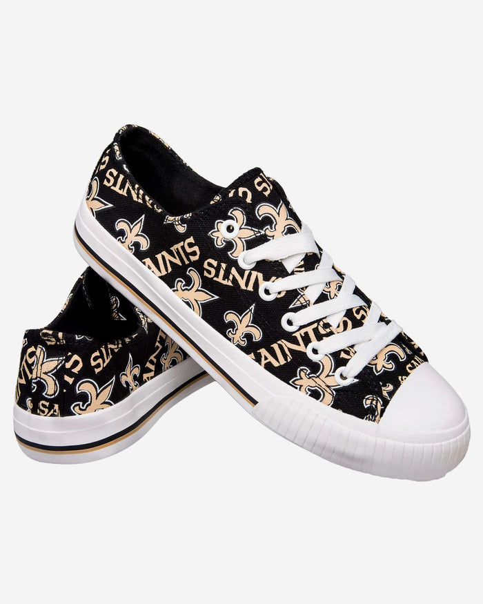 New Orleans Saints Womens Low Top Repeat Print Canvas Shoe FOCO - FOCO.com