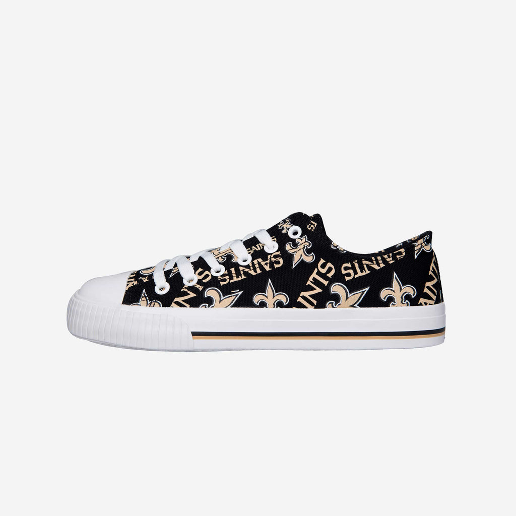 New Orleans Saints Womens Low Top Repeat Print Canvas Shoe FOCO - FOCO.com