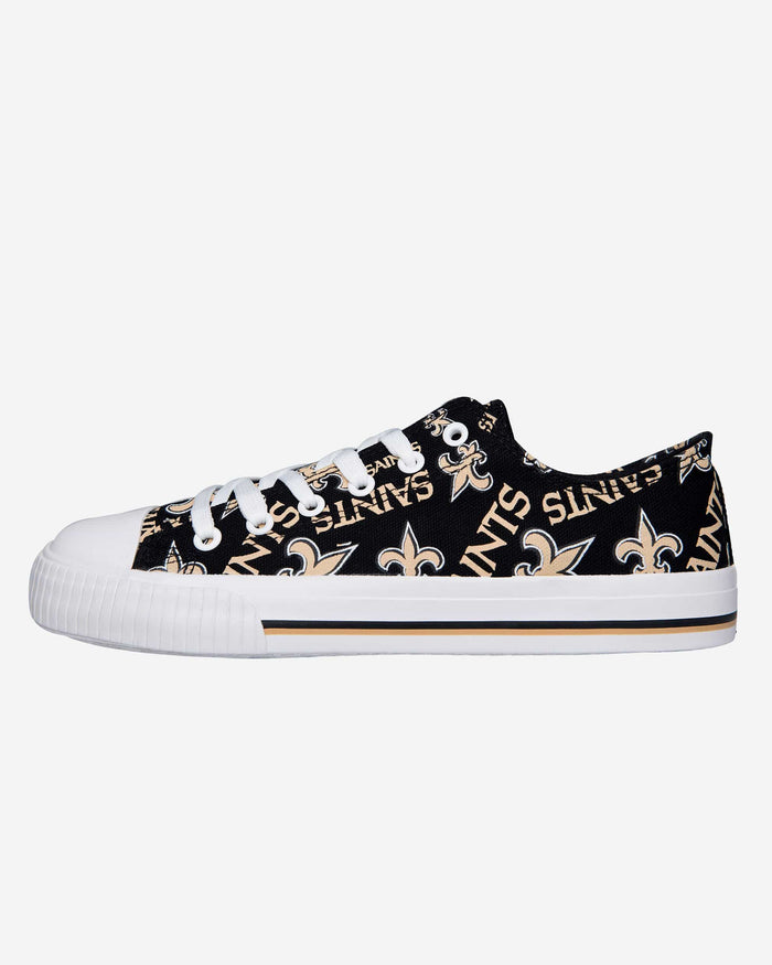 New Orleans Saints Womens Low Top Repeat Print Canvas Shoe FOCO - FOCO.com