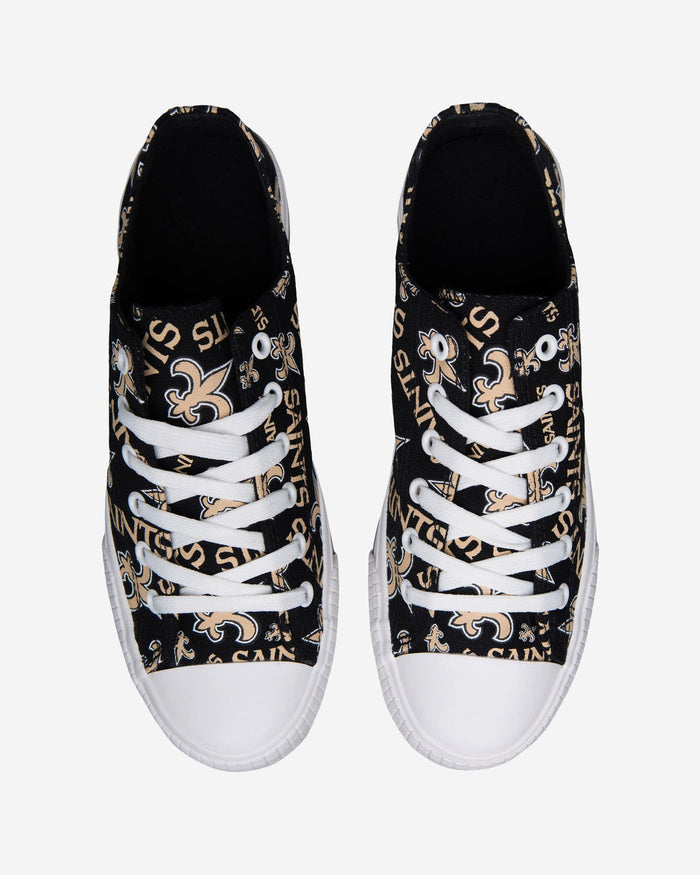 New Orleans Saints Womens Low Top Repeat Print Canvas Shoe FOCO - FOCO.com