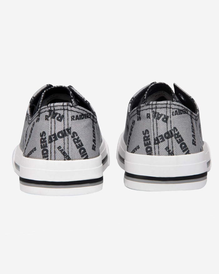 Las Vegas Raiders Womens Low Top Repeat Print Canvas Shoe FOCO - FOCO.com