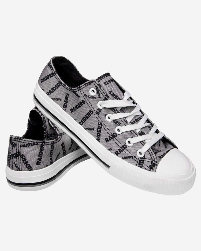 Las Vegas Raiders Womens Low Top Repeat Print Canvas Shoe FOCO - FOCO.com