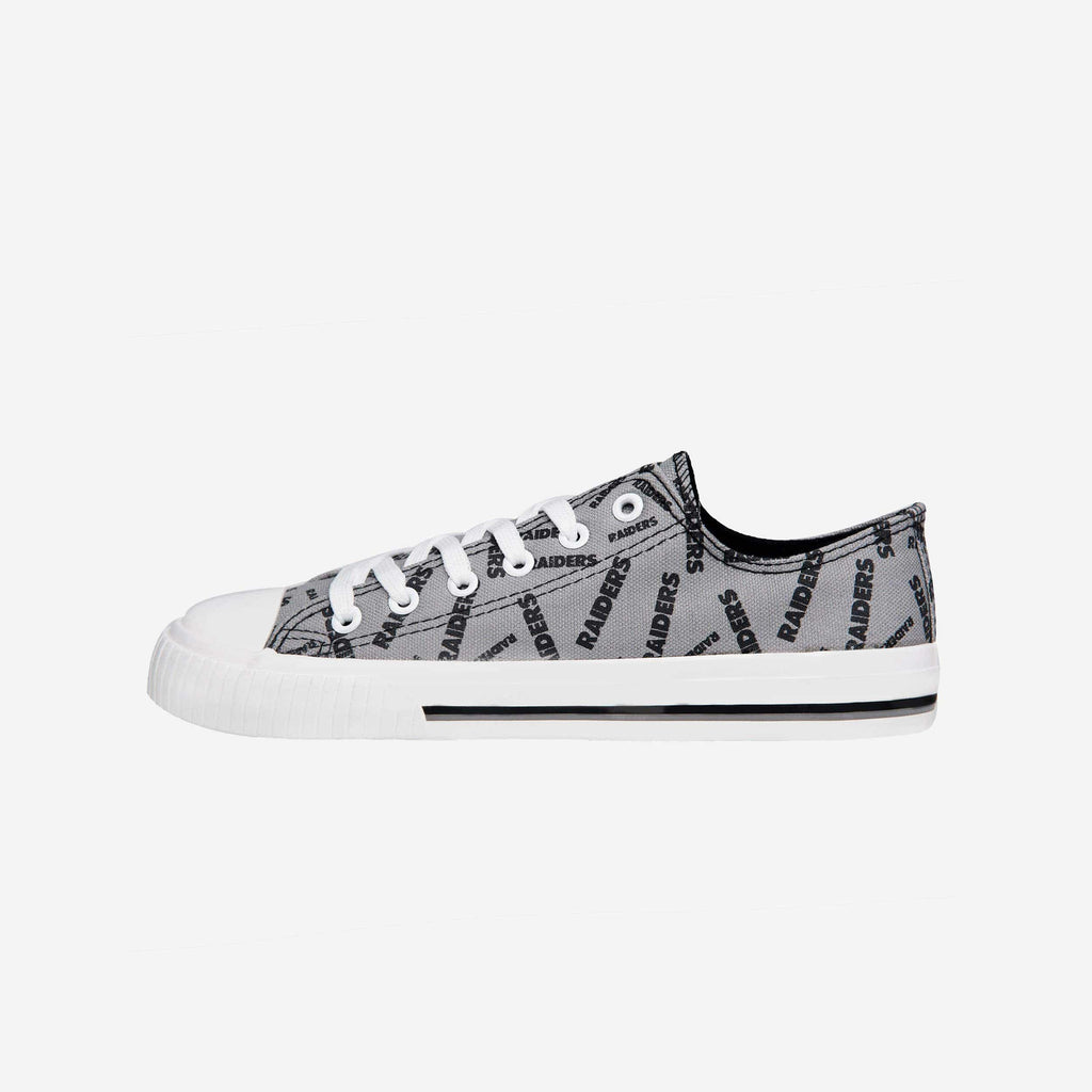 Las Vegas Raiders Womens Low Top Repeat Print Canvas Shoe FOCO - FOCO.com