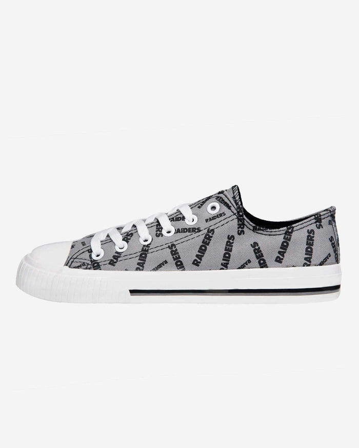 Las Vegas Raiders Womens Low Top Repeat Print Canvas Shoe FOCO - FOCO.com