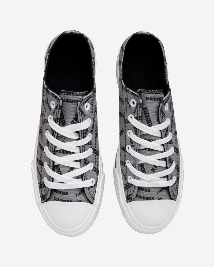 Las Vegas Raiders Womens Low Top Repeat Print Canvas Shoe FOCO - FOCO.com