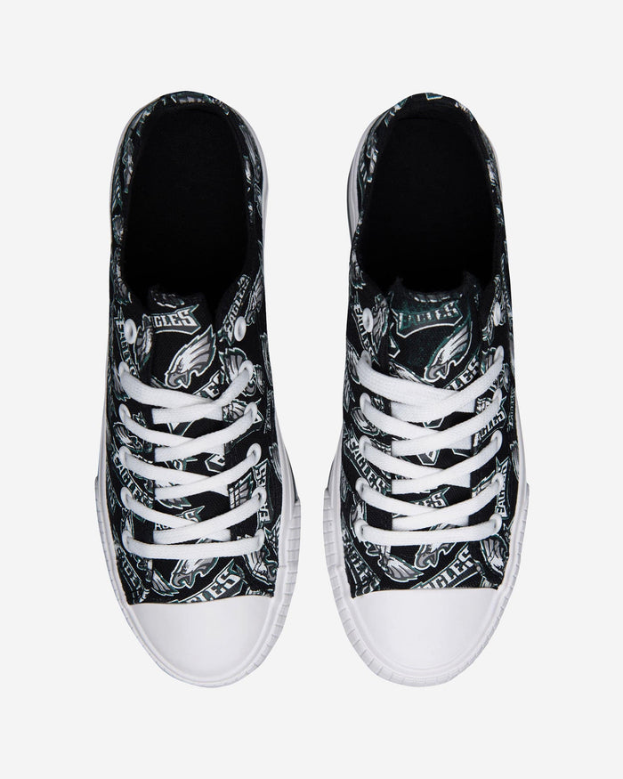 Philadelphia Eagles Womens Low Top Repeat Print Canvas Shoe FOCO - FOCO.com