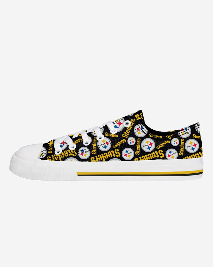 Pittsburgh Steelers Womens Low Top Repeat Print Canvas Shoe FOCO - FOCO.com