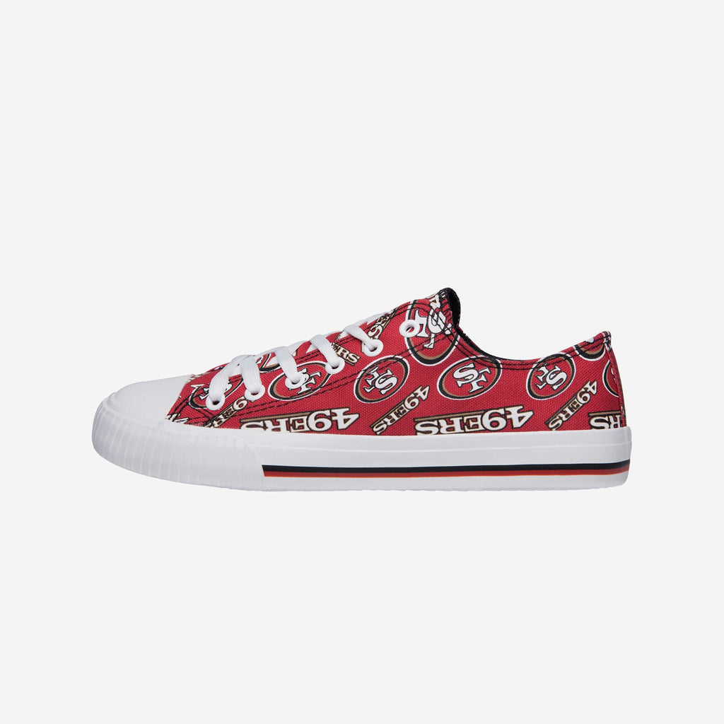 San Francisco 49ers Womens Low Top Repeat Print Canvas Shoe FOCO - FOCO.com