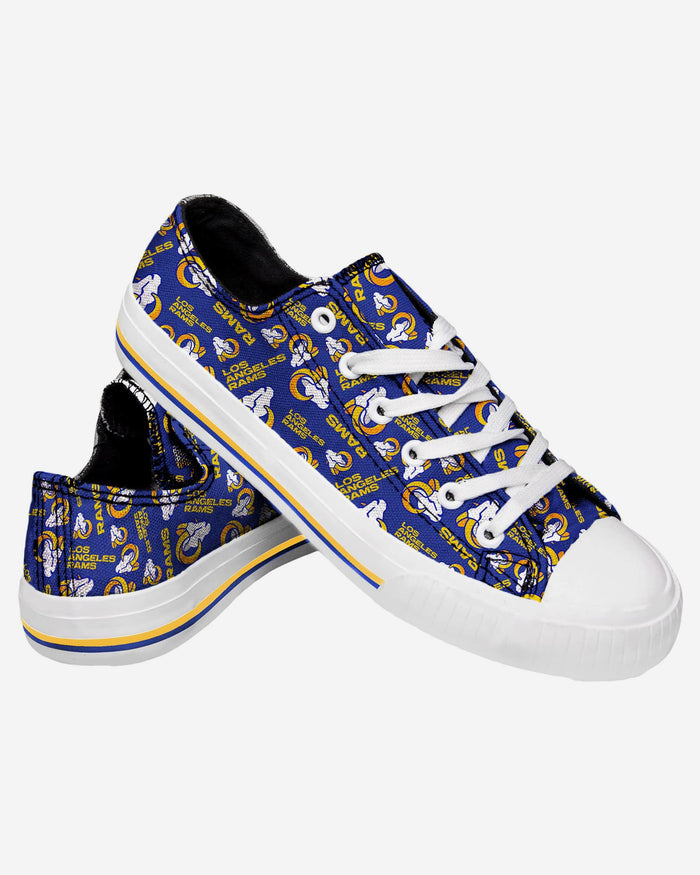 Los Angeles Rams Womens Low Top Repeat Print Canvas Shoe FOCO - FOCO.com