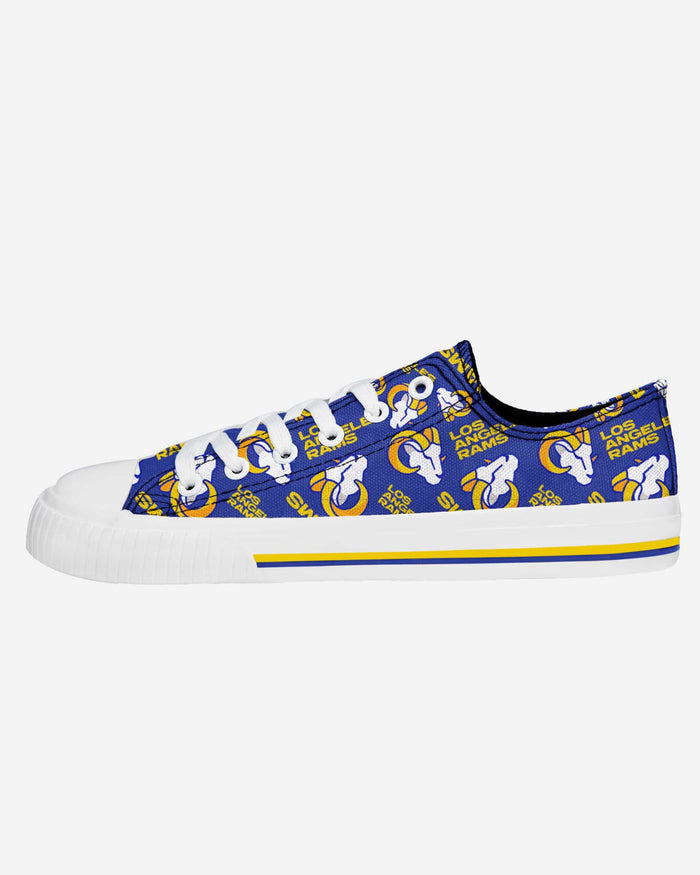 Los Angeles Rams Womens Low Top Repeat Print Canvas Shoe FOCO 6 - FOCO.com