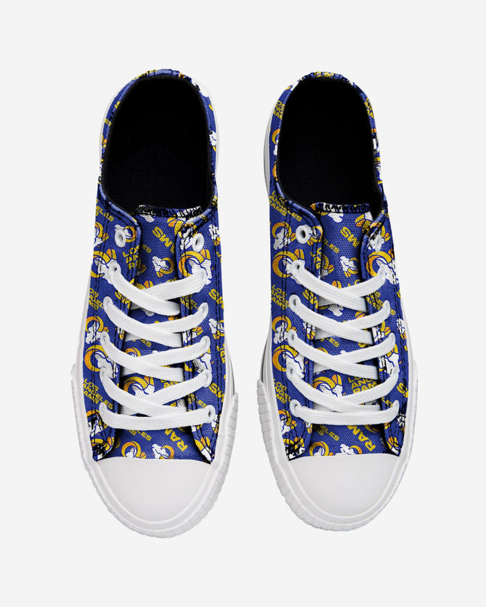 Los Angeles Rams Womens Low Top Repeat Print Canvas Shoe FOCO - FOCO.com