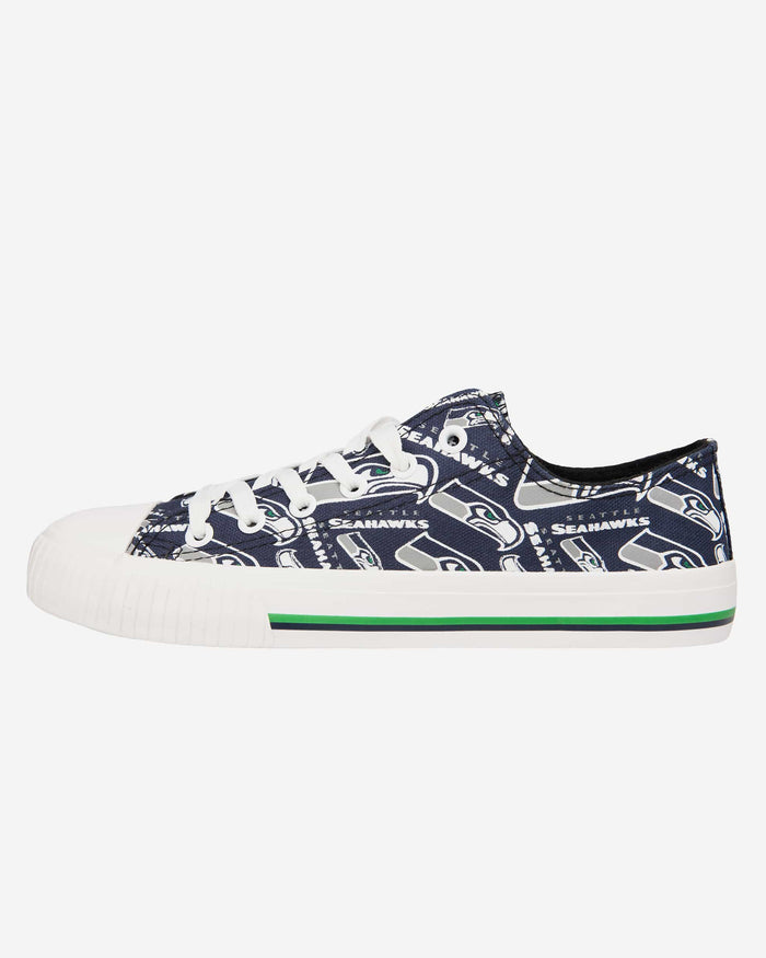 Seattle Seahawks Womens Low Top Repeat Print Canvas Shoe FOCO - FOCO.com