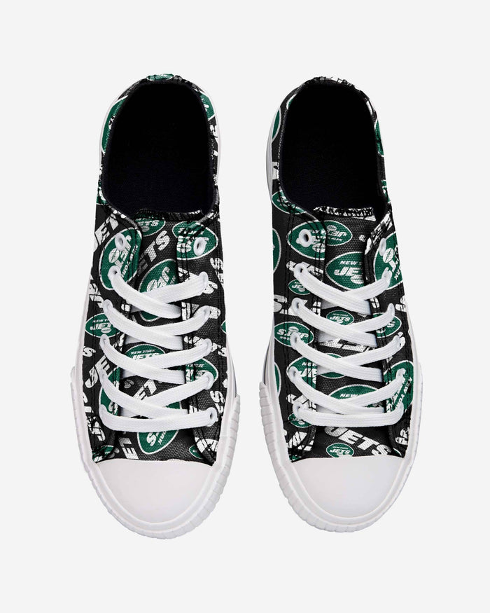 New York Jets Womens Low Top Repeat Print Canvas Shoe FOCO - FOCO.com