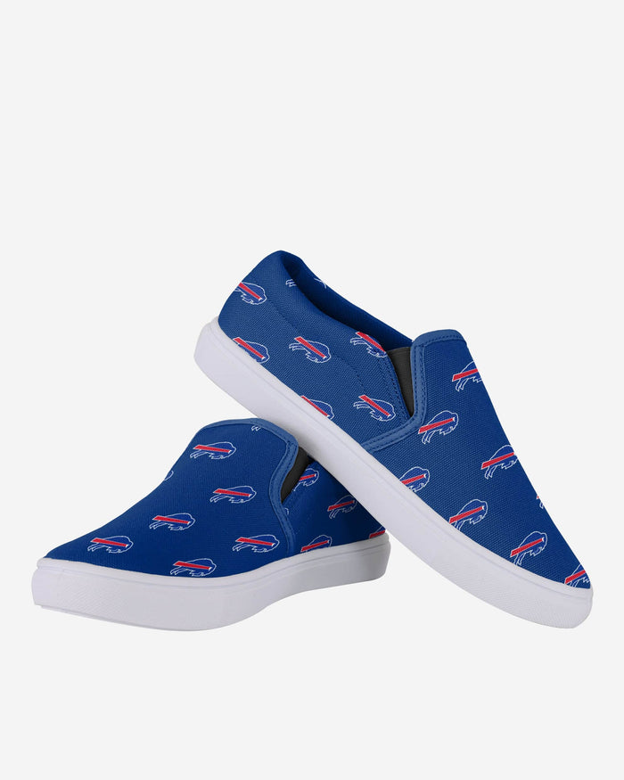 Buffalo Bills Womens Repeat Logo Slip On Canvas Shoe FOCO - FOCO.com