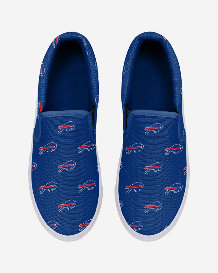 Buffalo Bills Womens Repeat Logo Slip On Canvas Shoe FOCO - FOCO.com