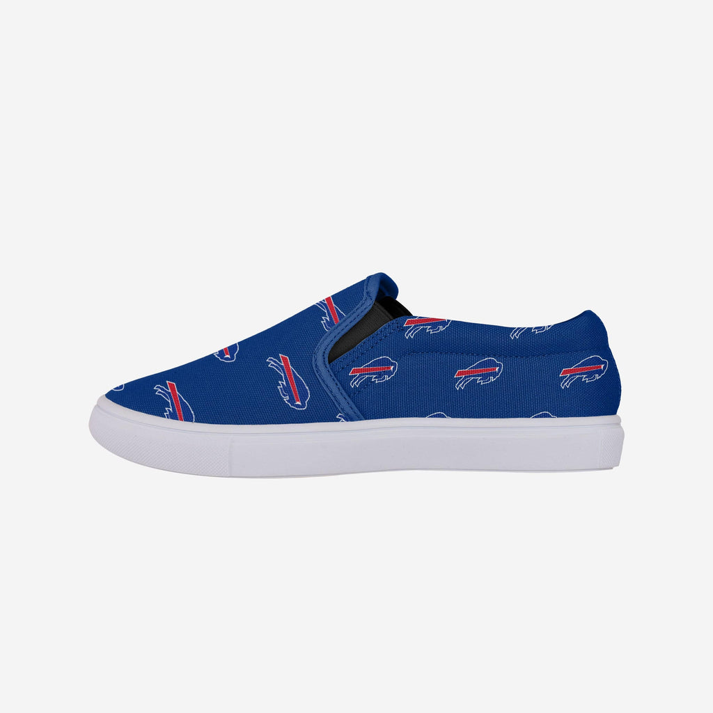 Buffalo Bills Womens Repeat Logo Slip On Canvas Shoe FOCO 6 - FOCO.com