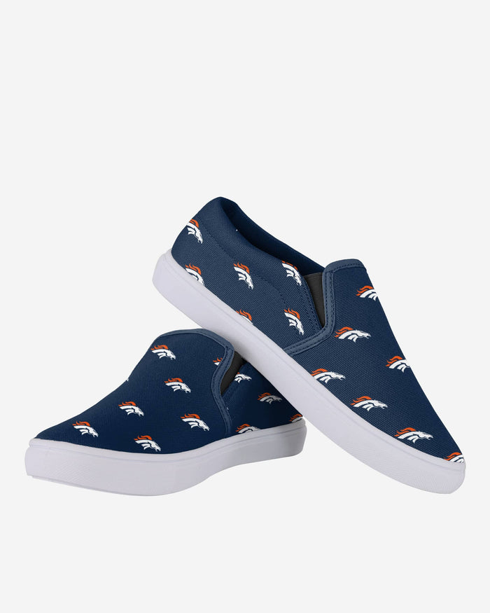 Denver Broncos Womens Repeat Logo Slip On Canvas Shoe FOCO - FOCO.com