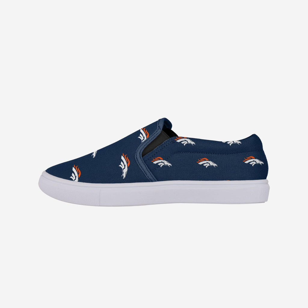 Denver Broncos Womens Repeat Logo Slip On Canvas Shoe FOCO 6 - FOCO.com