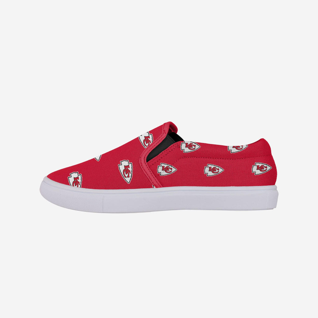 Kansas City Chiefs Womens Repeat Logo Slip On Canvas Shoe FOCO 6 - FOCO.com