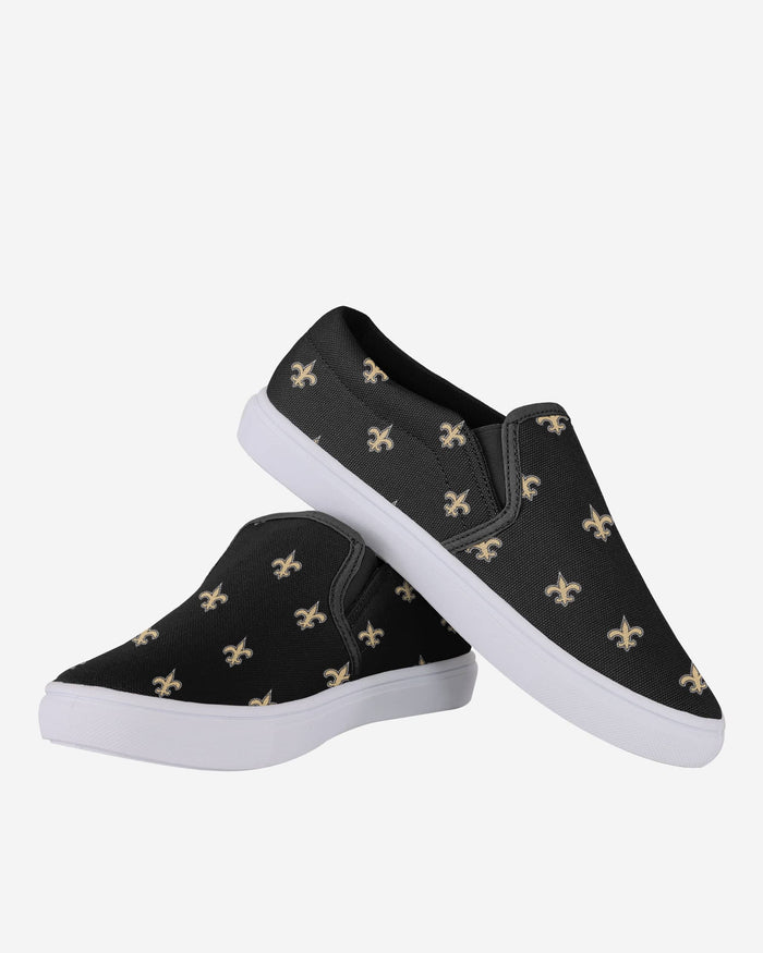 New Orleans Saints Womens Repeat Logo Slip On Canvas Shoe FOCO - FOCO.com