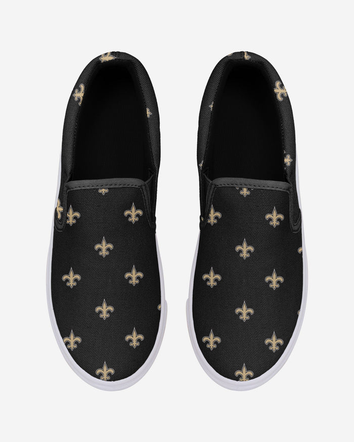 New Orleans Saints Womens Repeat Logo Slip On Canvas Shoe FOCO - FOCO.com