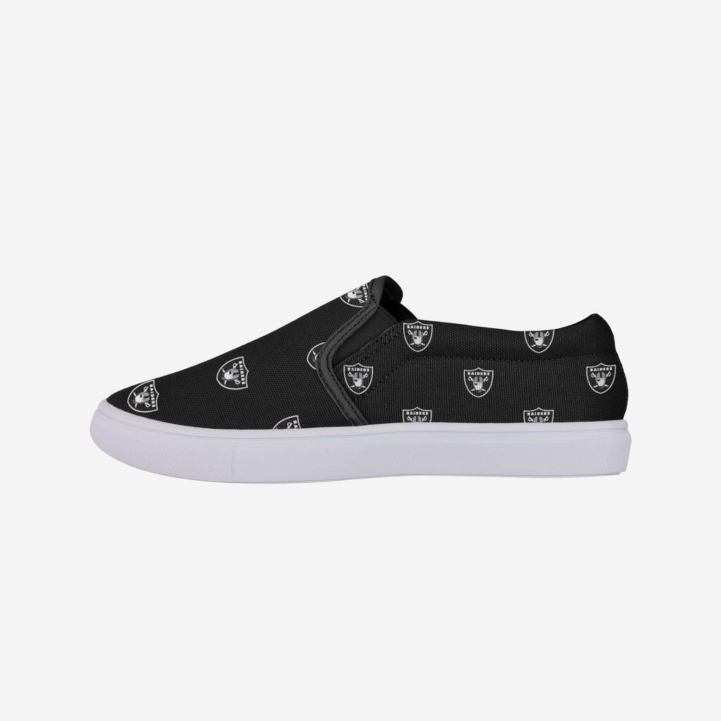 Las Vegas Raiders Womens Repeat Logo Slip On Canvas Shoe FOCO 6 - FOCO.com