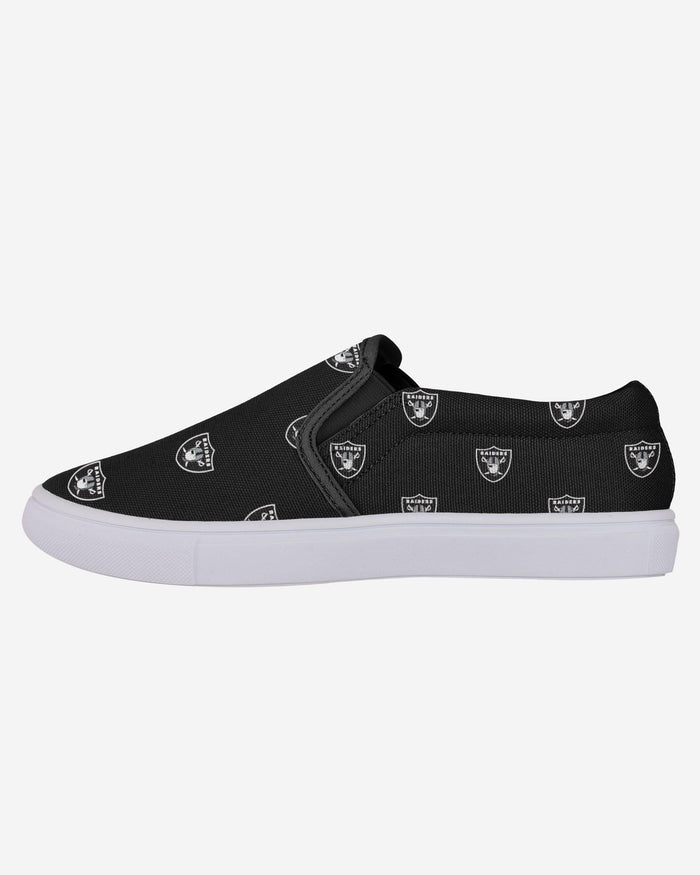 Las Vegas Raiders Womens Repeat Logo Slip On Canvas Shoe FOCO 6 - FOCO.com