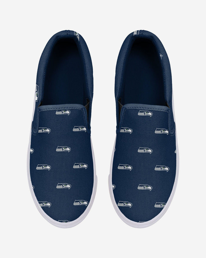 Seattle Seahawks Womens Repeat Logo Slip On Canvas Shoe FOCO - FOCO.com