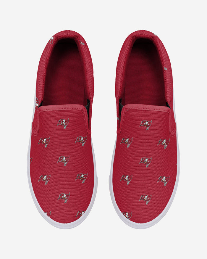 Tampa Bay Buccaneers Womens Repeat Logo Slip On Canvas Shoe FOCO - FOCO.com