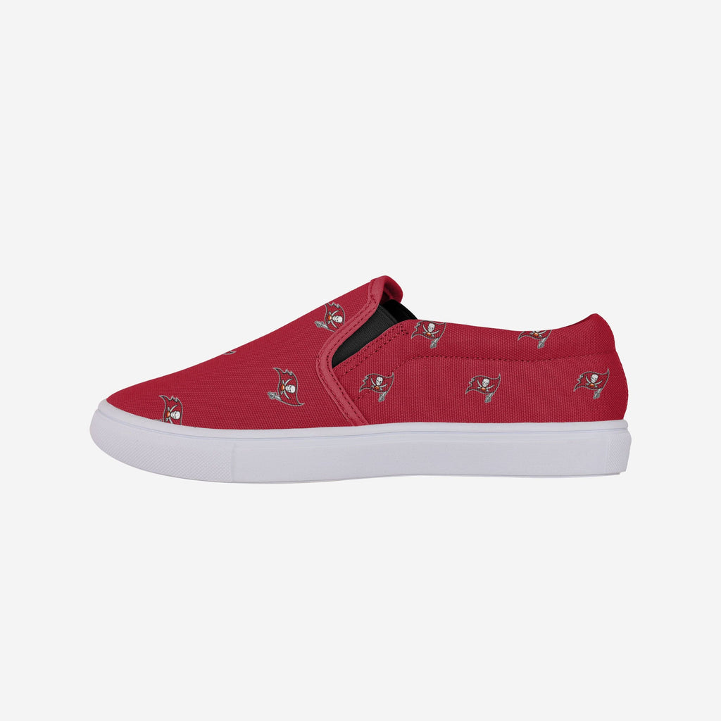 Tampa Bay Buccaneers Womens Repeat Logo Slip On Canvas Shoe FOCO 6 - FOCO.com