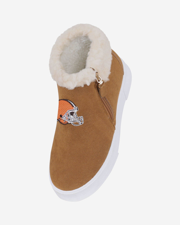 Cleveland Browns Womens Fuzzy Brim Zipper Boot FOCO - FOCO.com