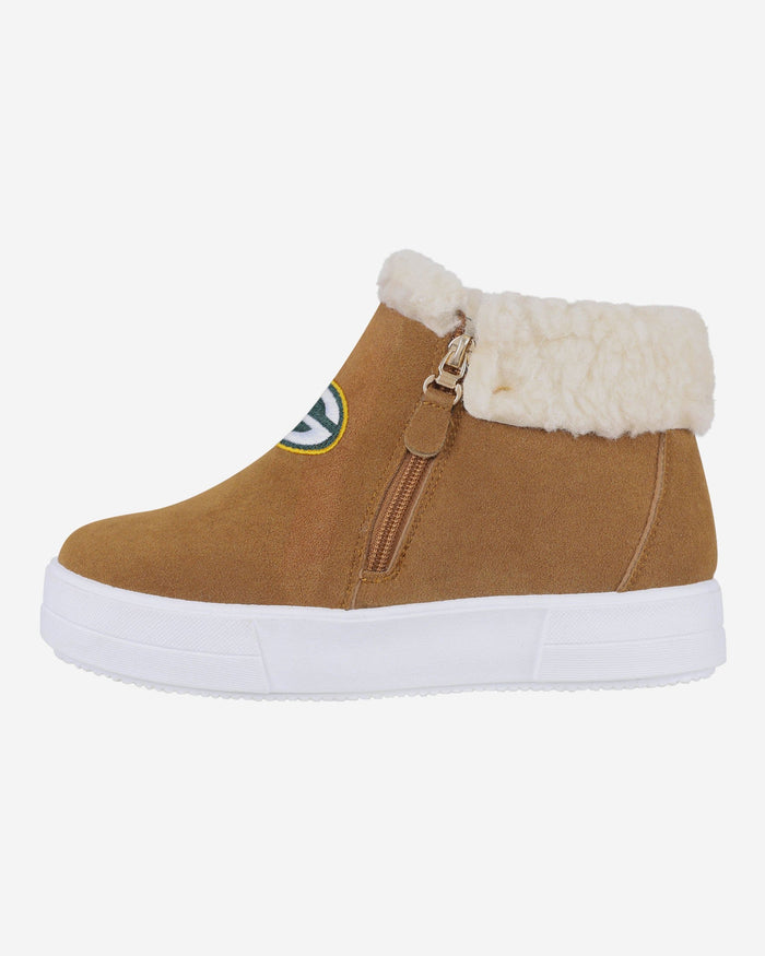 Green Bay Packers Womens Fuzzy Brim Zipper Boot FOCO 6 - FOCO.com