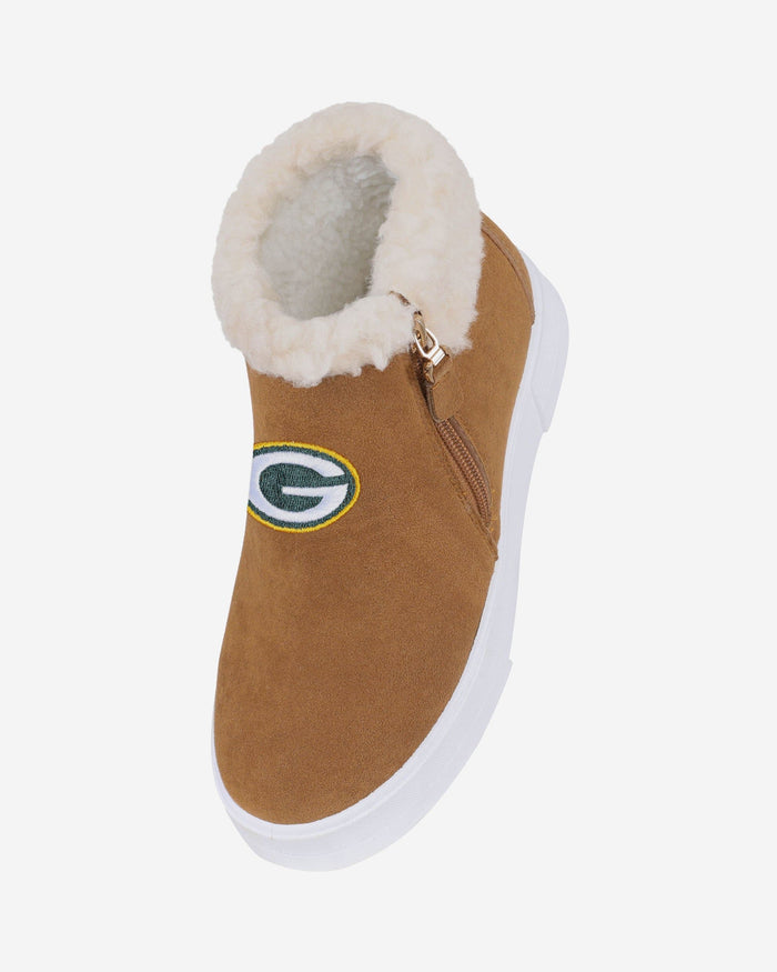 Green Bay Packers Womens Fuzzy Brim Zipper Boot FOCO - FOCO.com