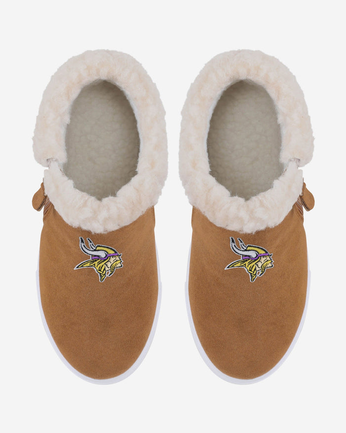 Minnesota Vikings Womens Fuzzy Brim Zipper Boot FOCO - FOCO.com