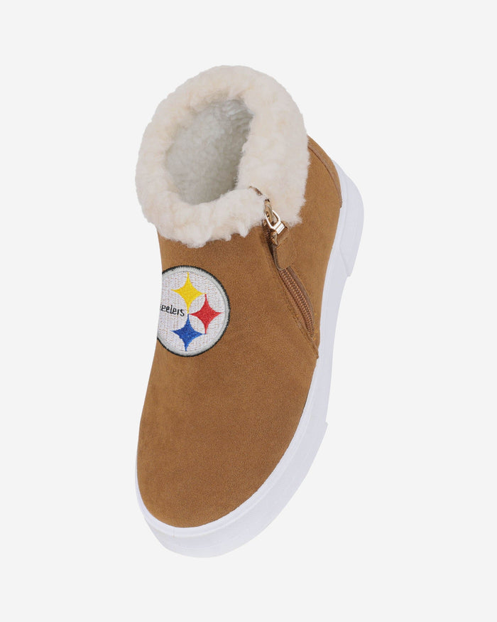 Pittsburgh Steelers Womens Fuzzy Brim Zipper Boot FOCO - FOCO.com
