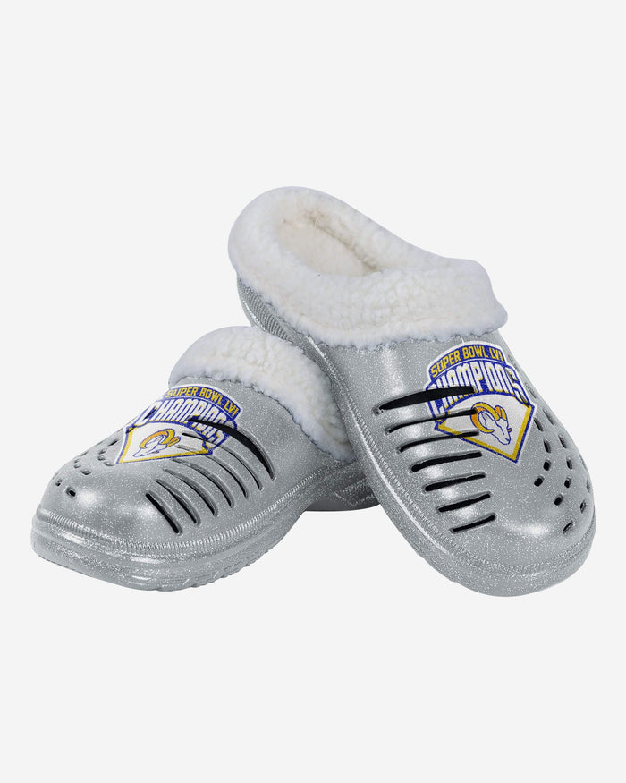 Los Angeles Rams Super Bowl LVI Champions Womens Sherpa Clog FOCO - FOCO.com