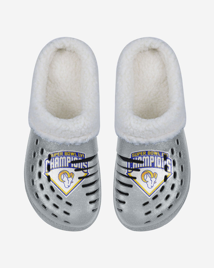 Los Angeles Rams Super Bowl LVI Champions Womens Sherpa Clog FOCO - FOCO.com