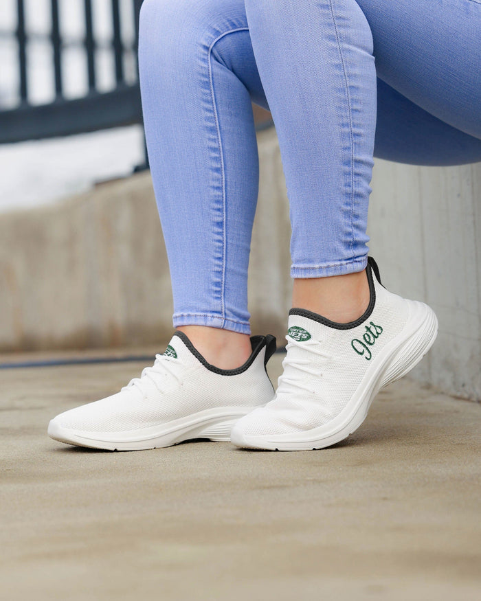 New York Jets Womens Midsole White Sneakers FOCO - FOCO.com