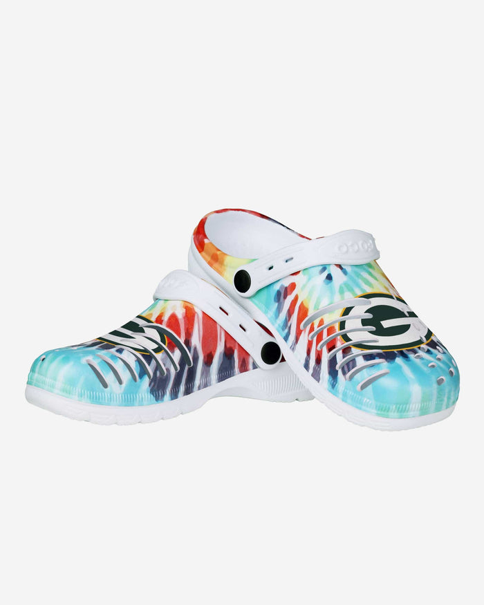 Green Bay Packers Womens Tie-Dye Clog With Strap FOCO - FOCO.com