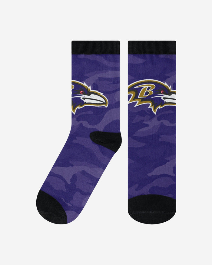 Baltimore Ravens Printed Camo Socks FOCO S/M - FOCO.com