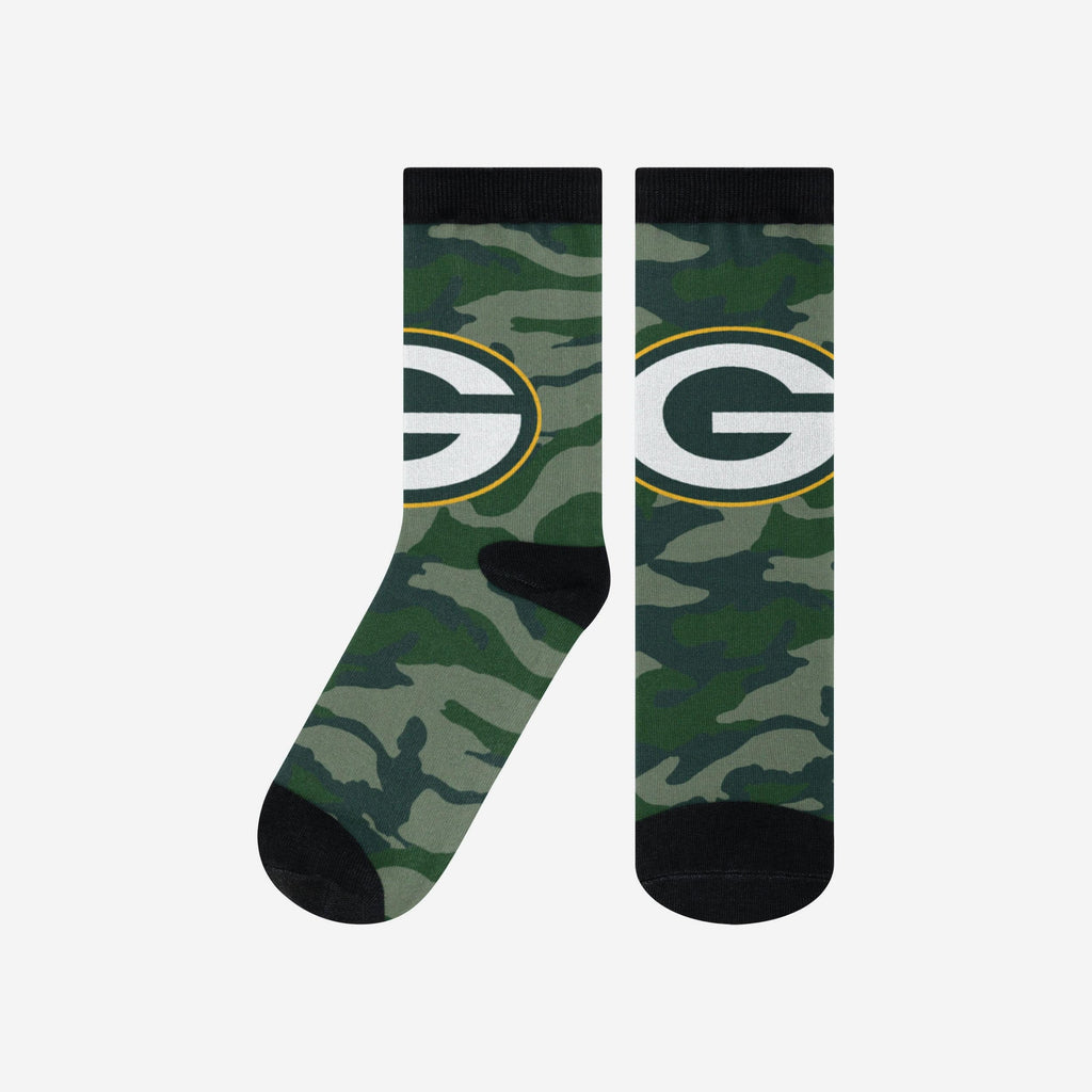 Green Bay Packers Printed Camo Socks FOCO S/M - FOCO.com