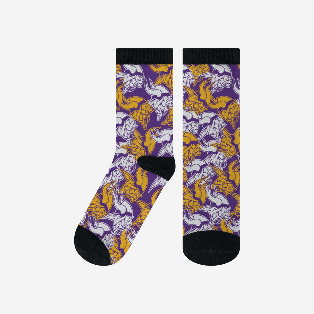 Minnesota Vikings Logo Blast Socks FOCO L/XL - FOCO.com